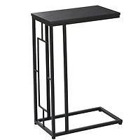 Dark Brown Metal C-Shaped Accent Table