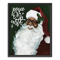 Peace on Earth Santa Framed Canvas Art Print