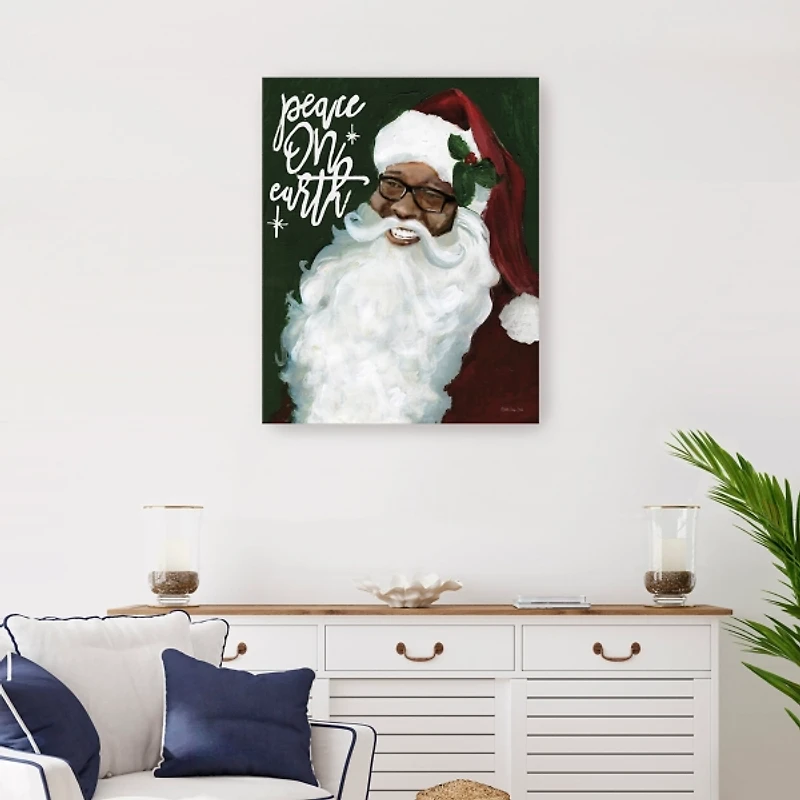 Peace on Earth Santa Canvas Art Print