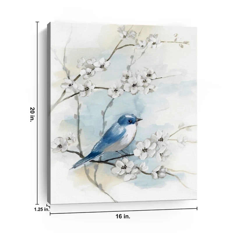 Blossoms & Bluebird I Canvas Art Print, 16x20 in.