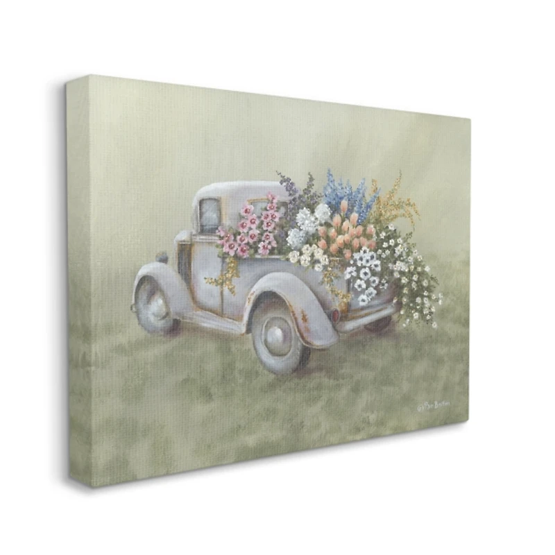 Farmhouse Flower Buggy Canvas Art Print, 24x30 in.