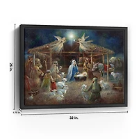 Nativity at Twilight Framed Canvas Art Print