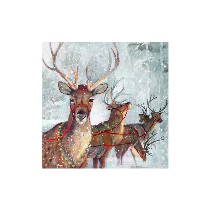 Reindeer Friends Canvas Art Print