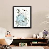 Blue Pumpkin Trio Framed Canvas Print, 26x32 in.