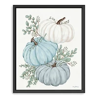 Blue Pumpkin Trio Framed Canvas Print, 26x32 in.