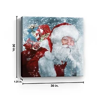 Santa Gifts & Snowflakes Canvas Print, 30x30 in.