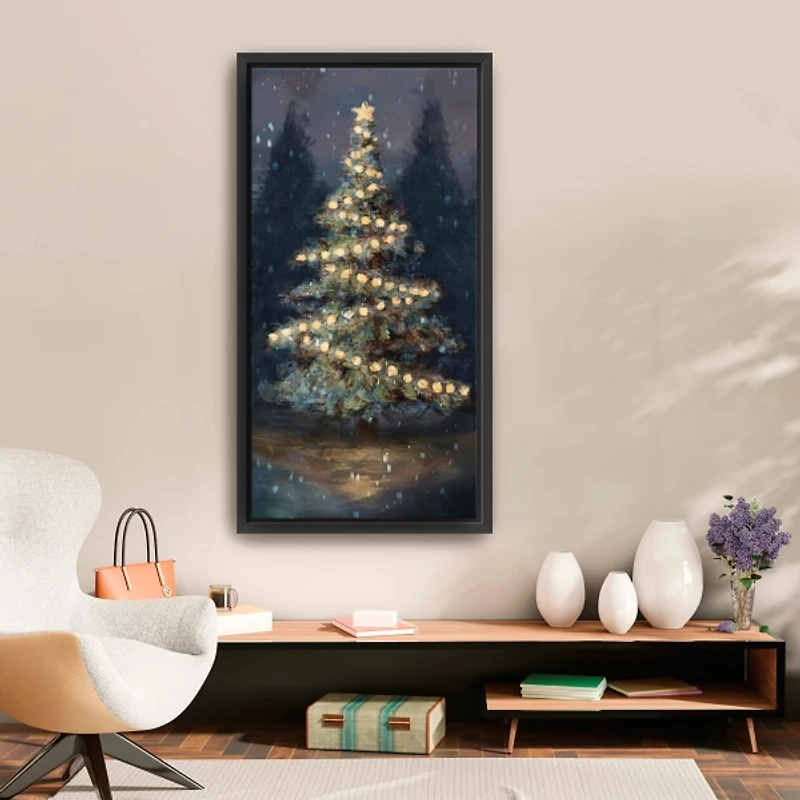 Dreamy Christmas Tree Framed Canvas Art, 22x42 in.