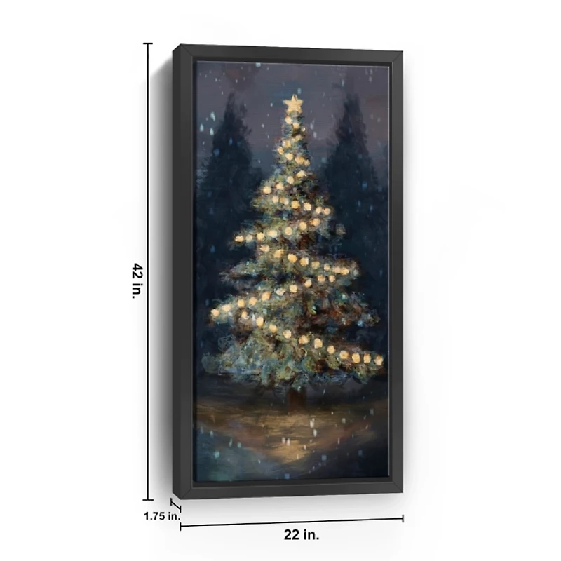 Dreamy Christmas Tree Framed Canvas Art, 22x42 in.