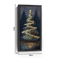 Dreamy Christmas Tree Framed Canvas Art, 22x42 in.