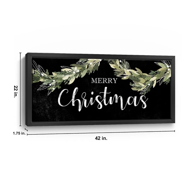 Merry Christmas Swag Framed Canvas Art Print
