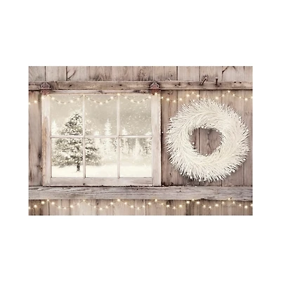 Snowy Barn View Canvas Art Print, 32x48