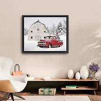 Christmas Tree Barn Framed Canvas Art Print