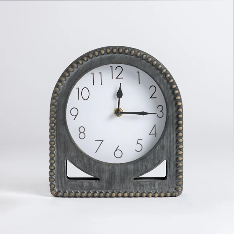Beaded Charcoal Tabletop Clock