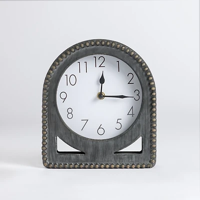 Beaded Charcoal Tabletop Clock