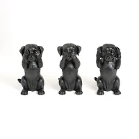 See, Hear, Speak No Evil Dog Figurines, Set of 3