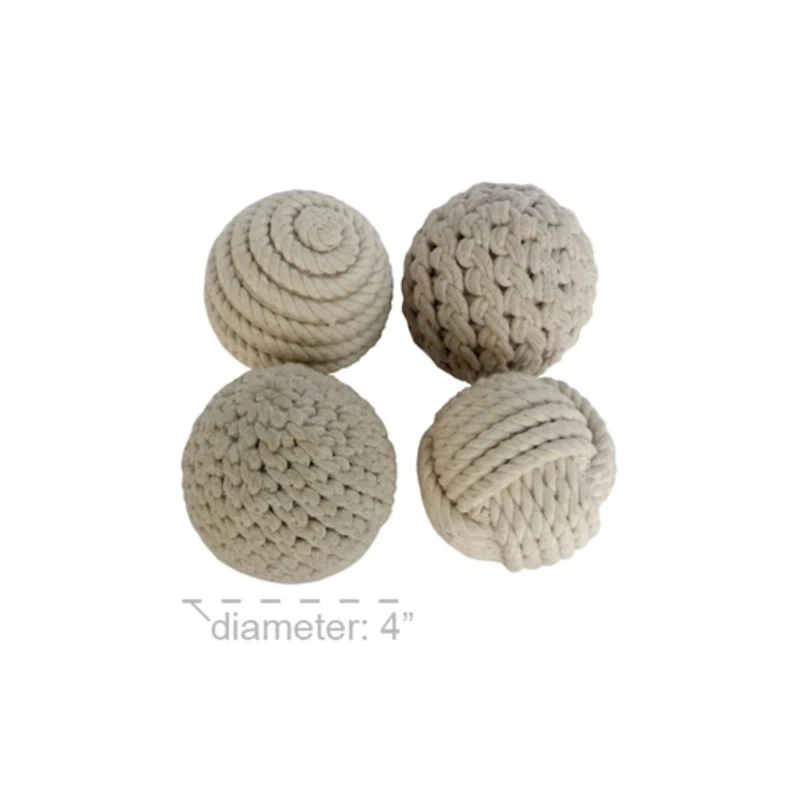 Neutral Jute Rope Orbs, Set of 4