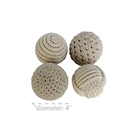 Neutral Jute Rope Orbs, Set of 4