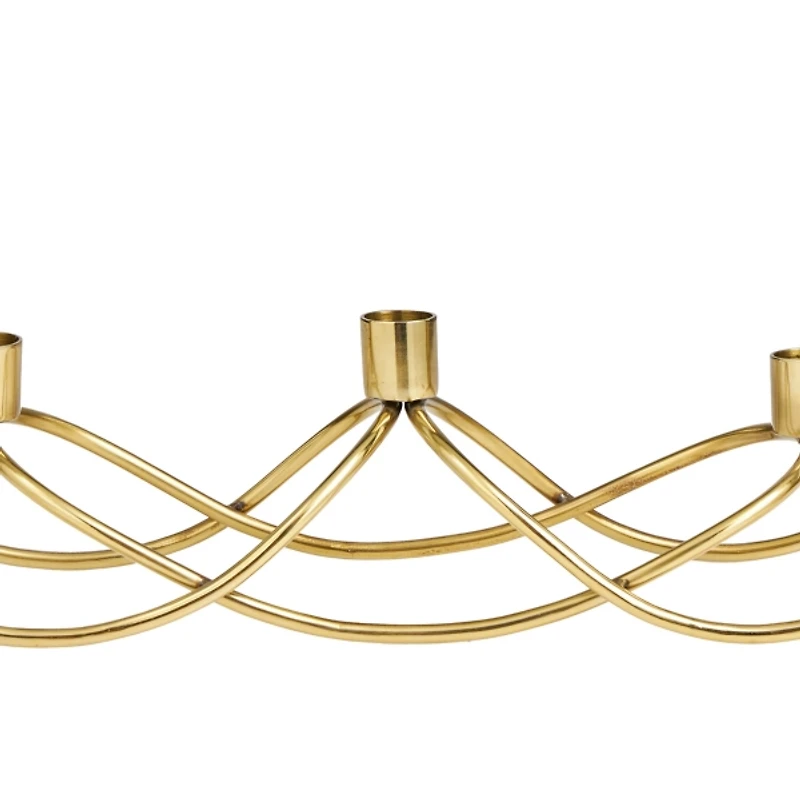 Gold Stainless Steel Curved Candelabra