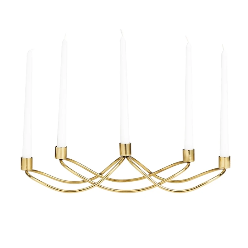 Gold Stainless Steel Curved Candelabra