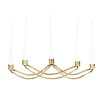 Gold Stainless Steel Curved Candelabra