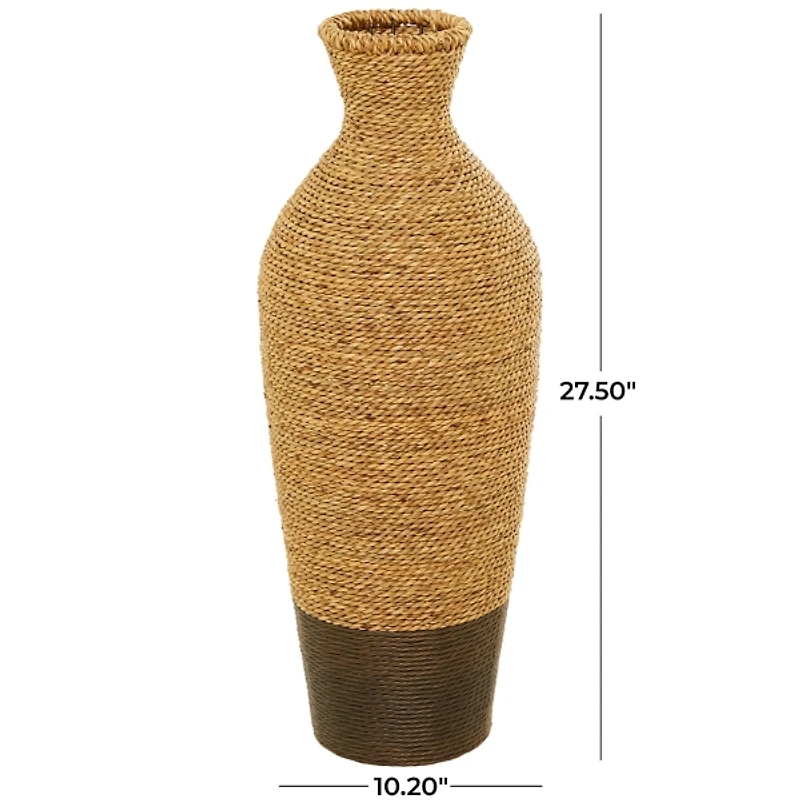 Two-Toned Natural Seagrass Floor Vase, 28 in.