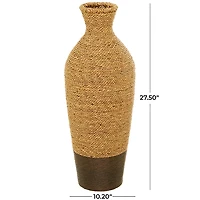 Two-Toned Natural Seagrass Floor Vase, 28 in.