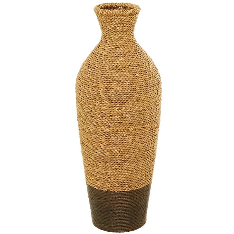 Two-Toned Natural Seagrass Floor Vase, 28 in.