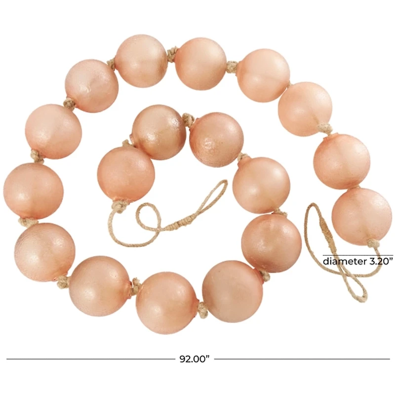 Frosted Amber Glass Bead Garland