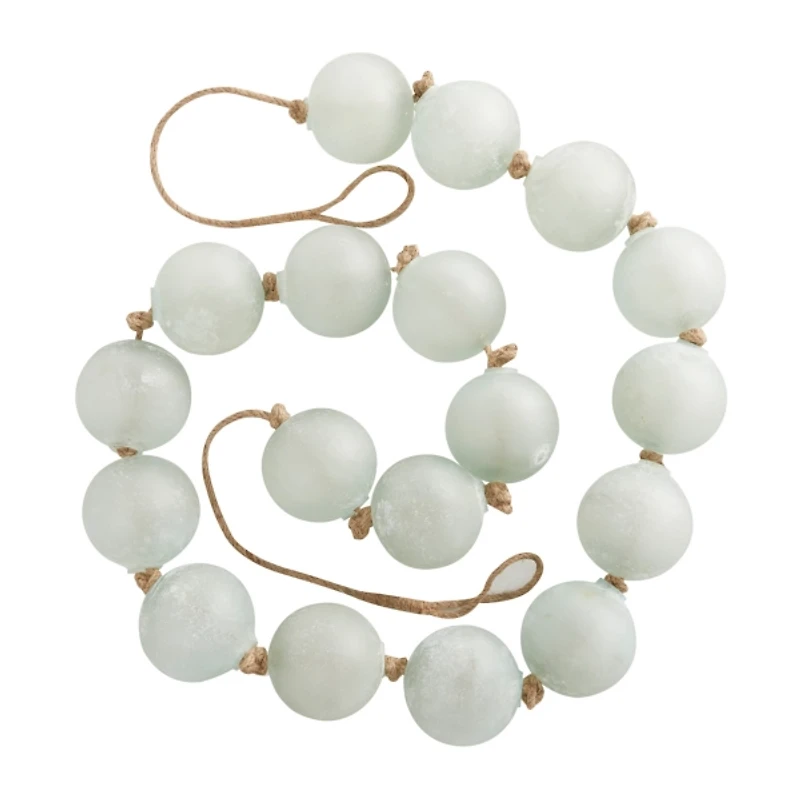 Frosted Light Teal Glass Bead Garland