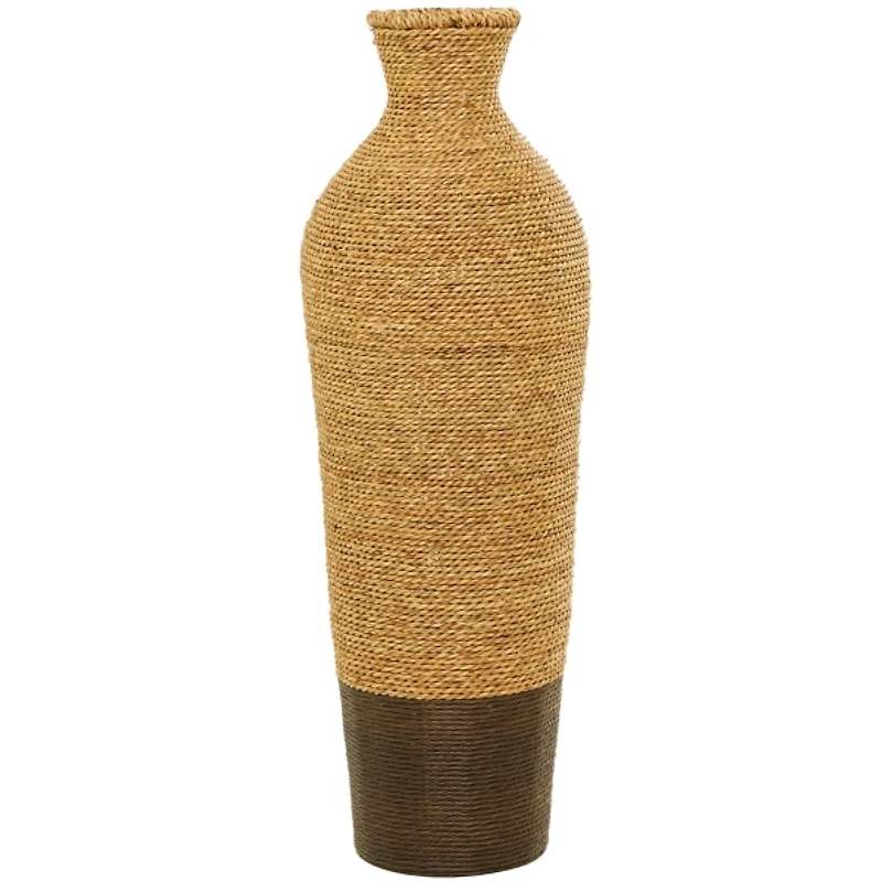Two-Toned Natural Seagrass Floor Vase, 33 in.