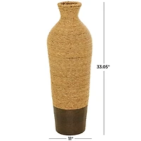 Two-Toned Natural Seagrass Floor Vase, 33 in.