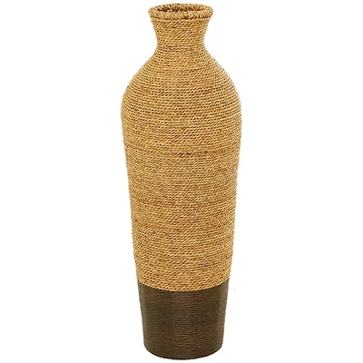 Two-Toned Natural Seagrass Floor Vase, 33 in.