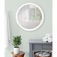 White Wood Round Mansel Mirror