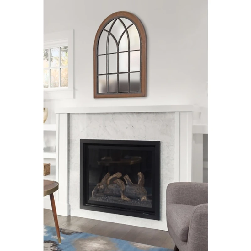 Brown Windowpane Arch Nala Mirror
