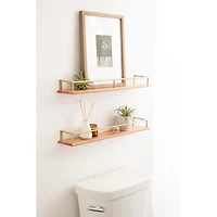 Natural & Gold Rectangle Cameron Shelves, Set of 2