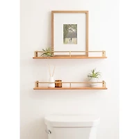 Natural & Gold Rectangle Cameron Shelves, Set of 2