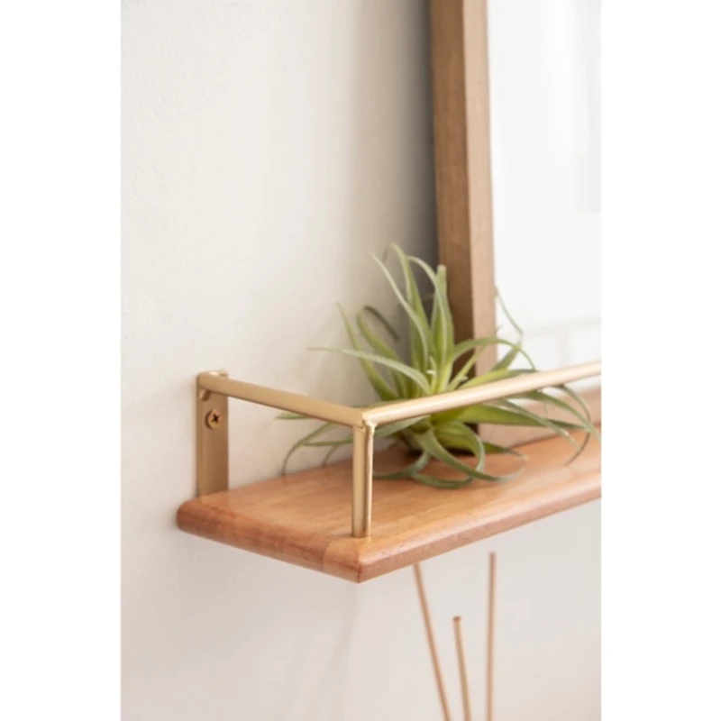Natural & Gold Rectangle Cameron Shelves, Set of 2