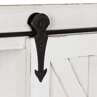 White Wood Barn Door 5-Shelf Wall Cabinet