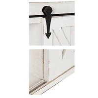 White Wood Barn Door 5-Shelf Wall Cabinet