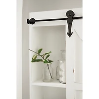 White Wood Barn Door 5-Shelf Wall Cabinet