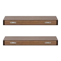 Rustic Wood 2-pc. Floating Shelves, 24 in.