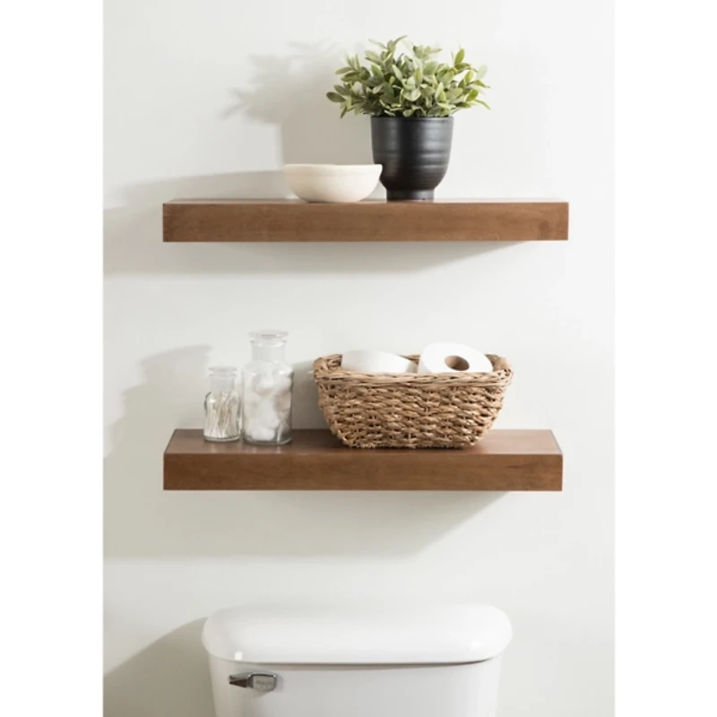 Rustic Wood 2-pc. Floating Shelves, 24 in.