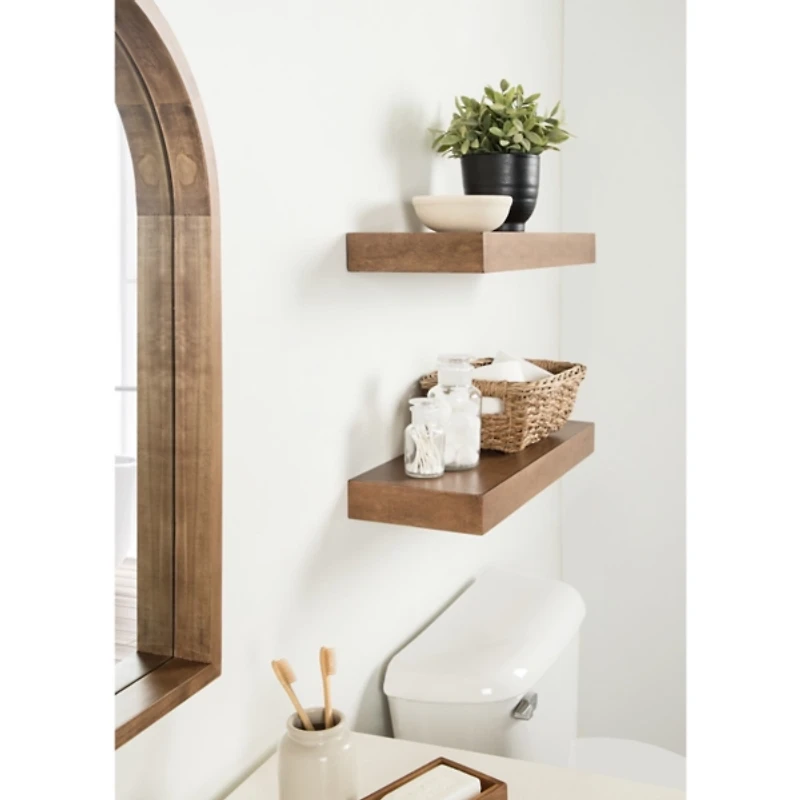 Rustic Wood 2-pc. Floating Shelves, 24 in.