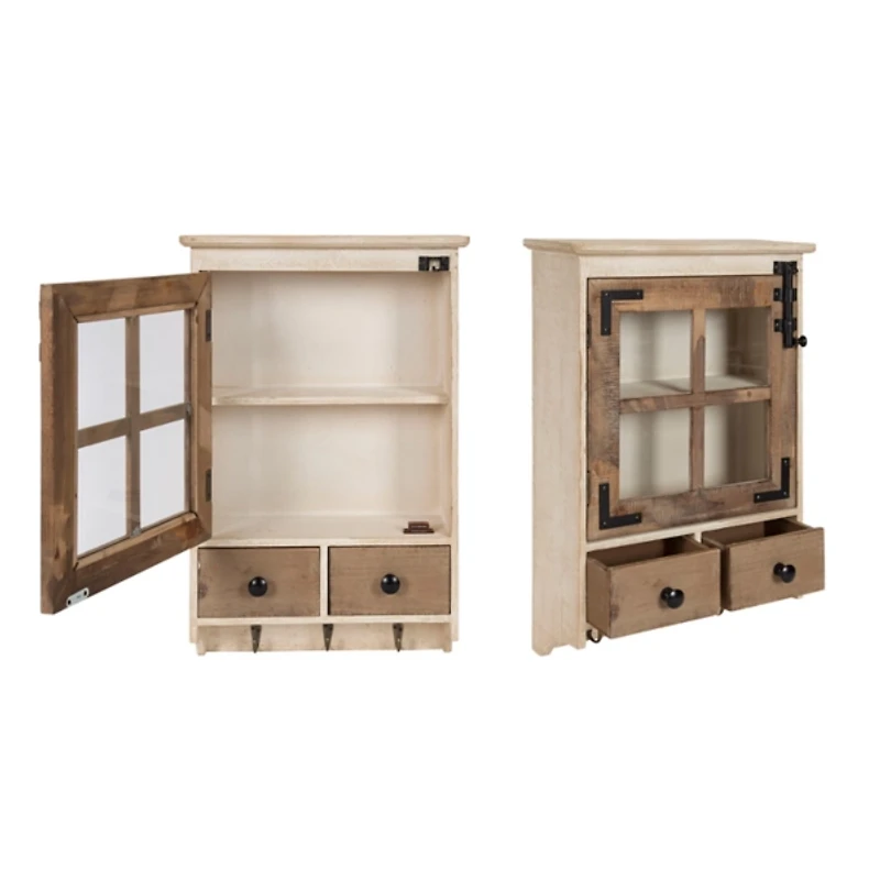 Farmhouse 2-Drawer Wall-Mounted Cabinet