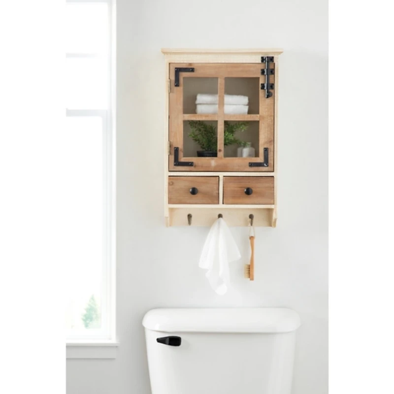 Farmhouse 2-Drawer Wall-Mounted Cabinet