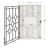 Farmhouse Chic White Wood & Iron Wall Cabinet