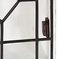 Farmhouse Chic White Wood & Iron Wall Cabinet