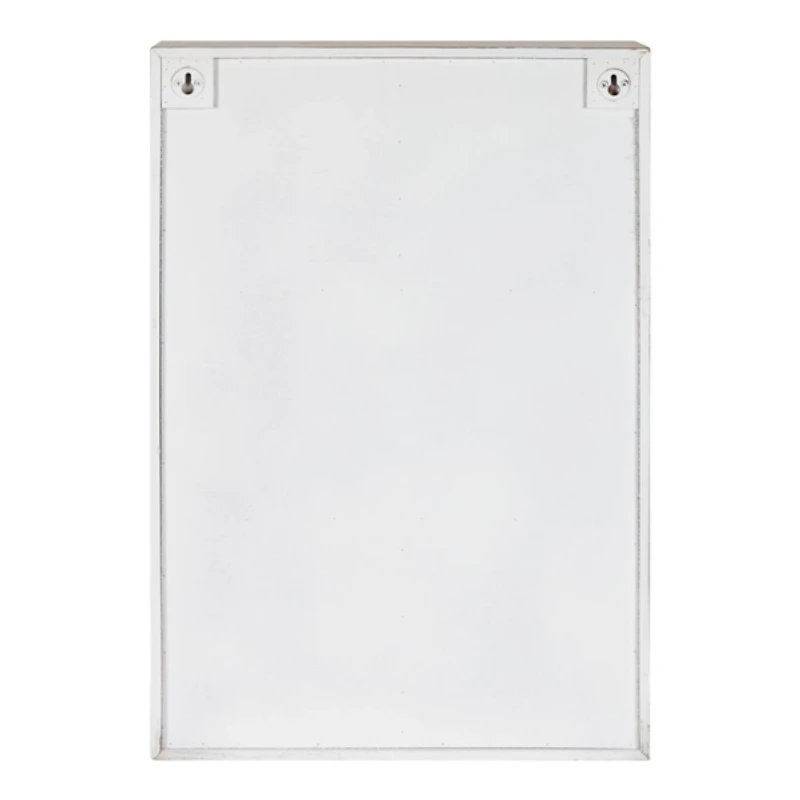 Farmhouse Chic White Wood & Iron Wall Cabinet