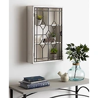 Farmhouse Chic White Wood & Iron Wall Cabinet