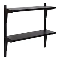 Black Traditional Two-Tiered Wall Shelf